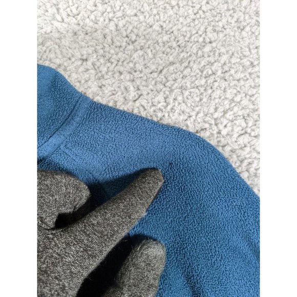 Athleta Fleece Pullover Womens Medium Blue Embroidered Sleeve Lightweight - Picture 6 of 13
